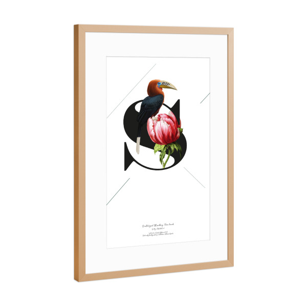 Poster mit Rahmen Kupfer "Botanical Alphabet-S" artboxONE - Buchstaben,Buchstaben / S
