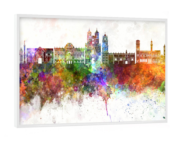 Poster mit weißem Rahmen "Sucre skyline in watercolor" artboxONE - Städte - Sucre