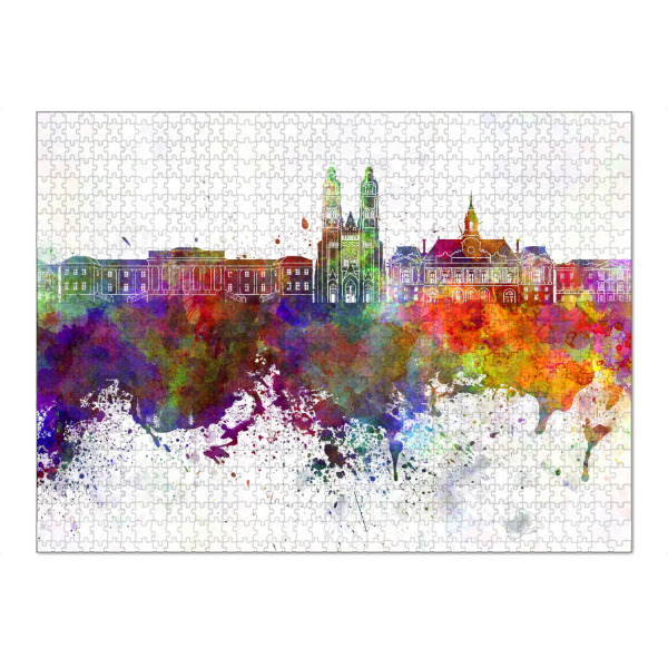 Puzzle Ravensburger "Tours skyline in watercolor" artboxONE - Städte - Tours,France - Bild tours