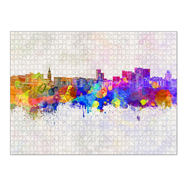 Puzzle Ravensburger "Vasteras skyline in watercolor" artboxONE - Städte,Abstrakt - Skyline,Watercolor,Västerås,Sweden - Bild skyline
