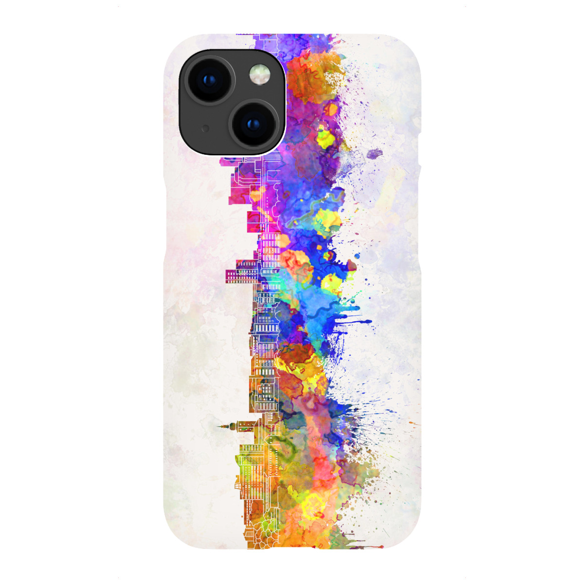 iPhone "Vasteras skyline in watercolor" Premium-Case Handyhülle artboxONE