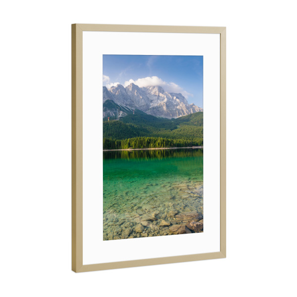 Poster mit Rahmen Gold "Sommertraum Eibsee" artboxONE - Natur - Eibsee