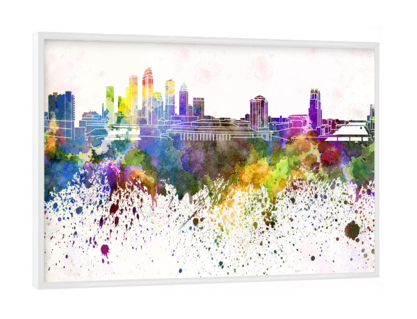Poster mit weißem Rahmen "Tampa skyline in watercolor" artboxONE - Städte - Tampa