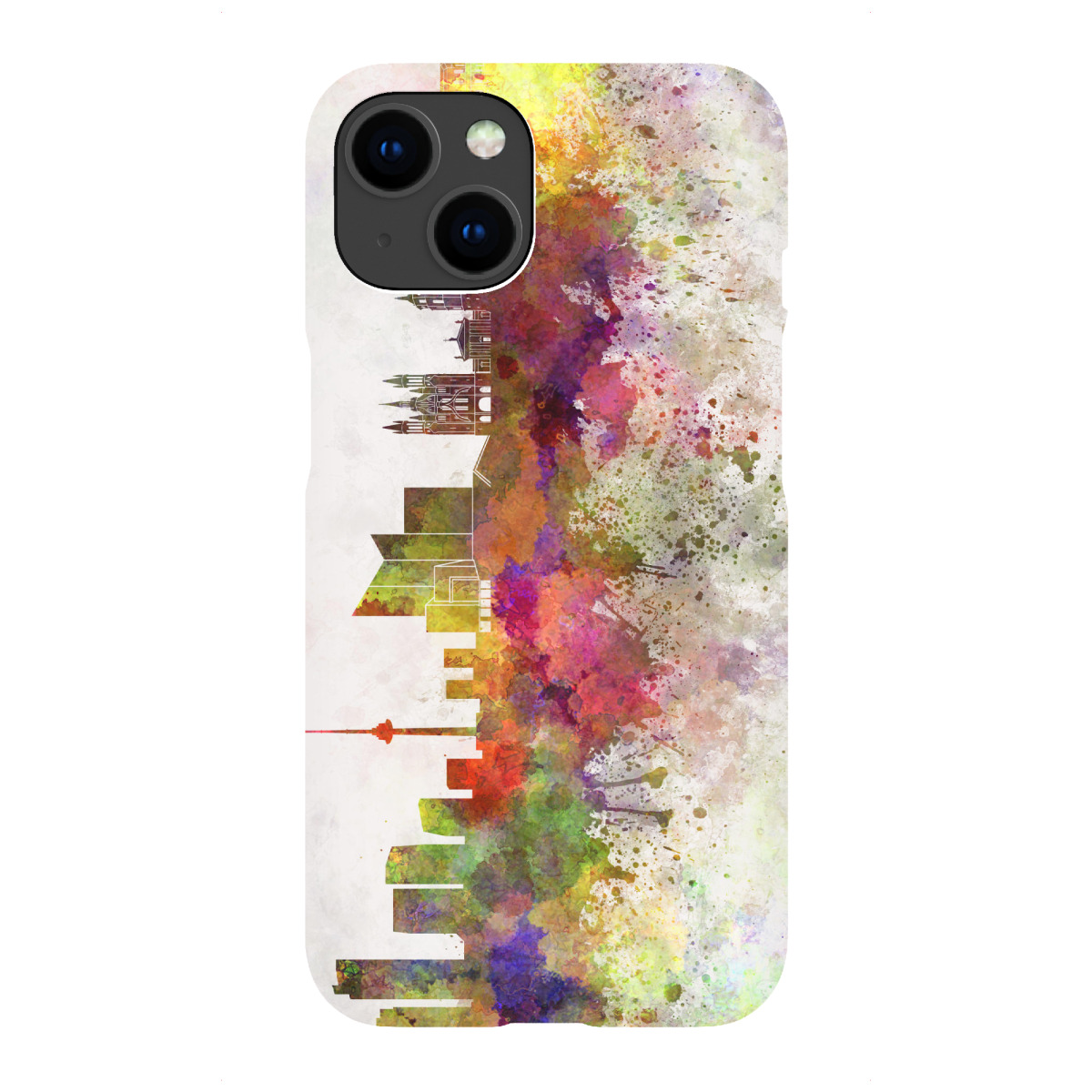 "Vilnius skyline in watercolor"für iPhone - Premium-Case Handyhülle artboxONE