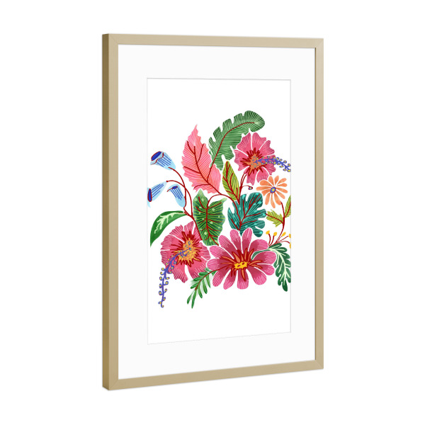 Poster mit Rahmen Gold "Freshly Cut" artboxONE - Floral - Botanical