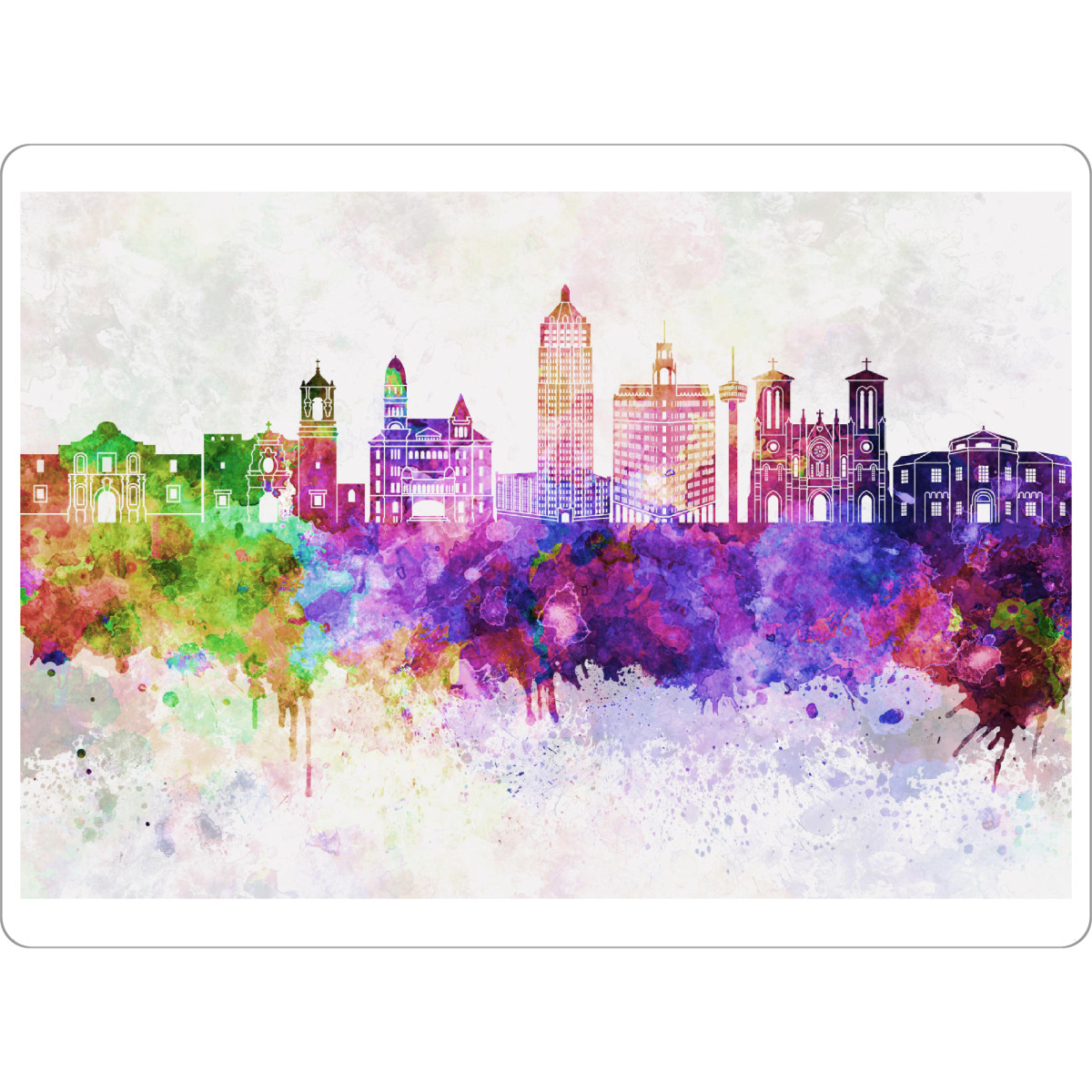 Tischset "San Antonio V2 skyline watercolor" artboxONE - Städte - Texas,San antonio - Bild texas