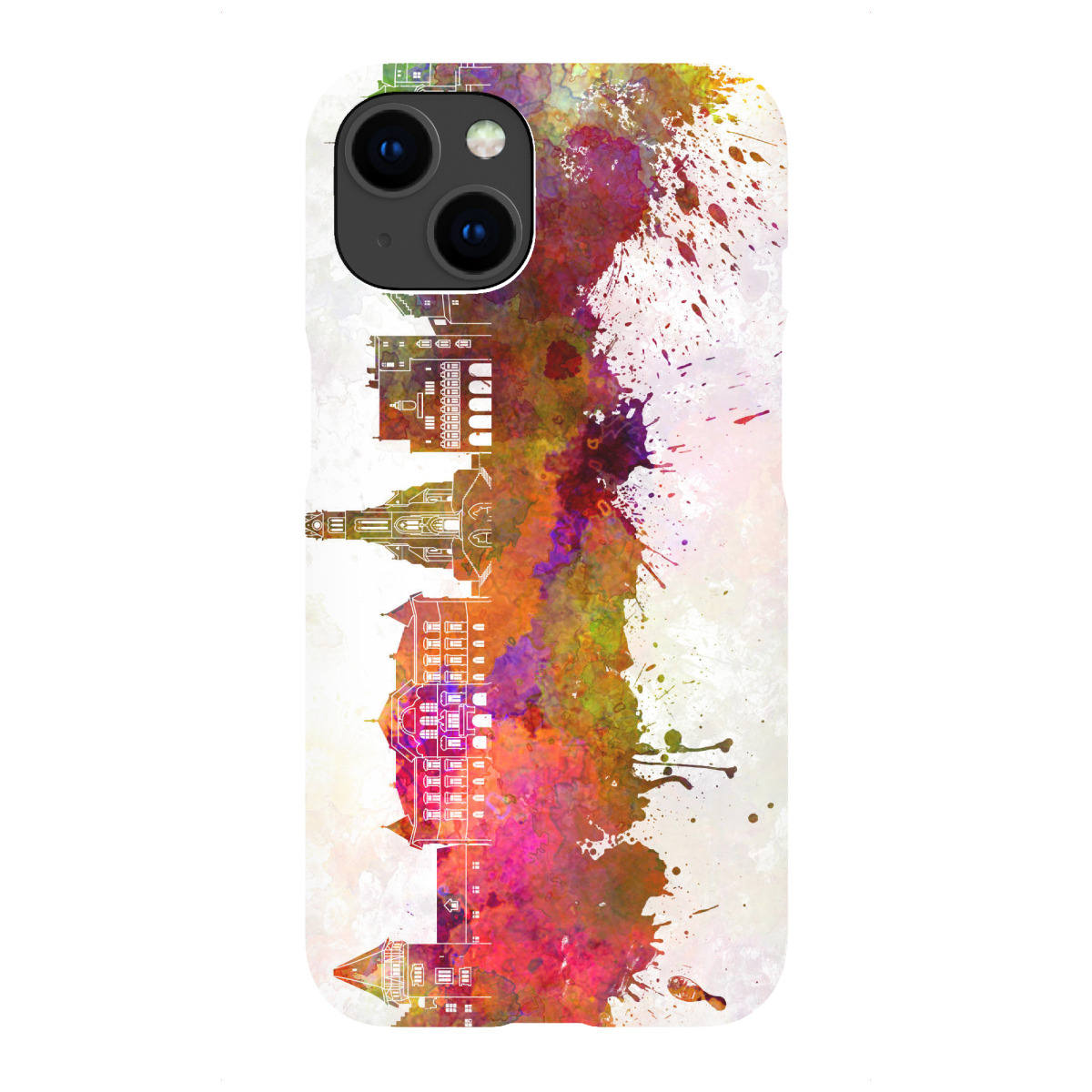 iPhone "Vaduz skyline in watercolor" Premium-Case Handyhülle artboxONE