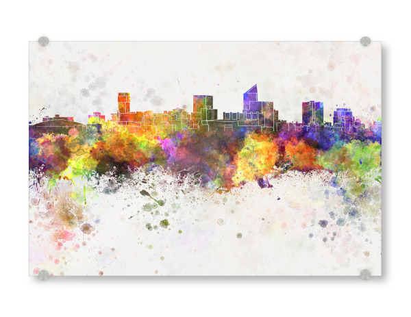 Acrylglasbild "Wichita skyline in watercolor" artboxONE - Städte - Wichita,Kansas
