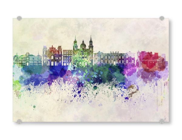 Acrylglasbild "Salzburg skyline in watercolor" artboxONE - Städte - Salzburg,Austria