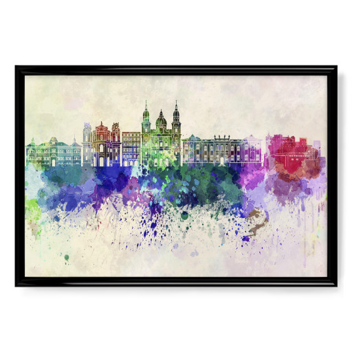 Salzburg skyline in watercolor