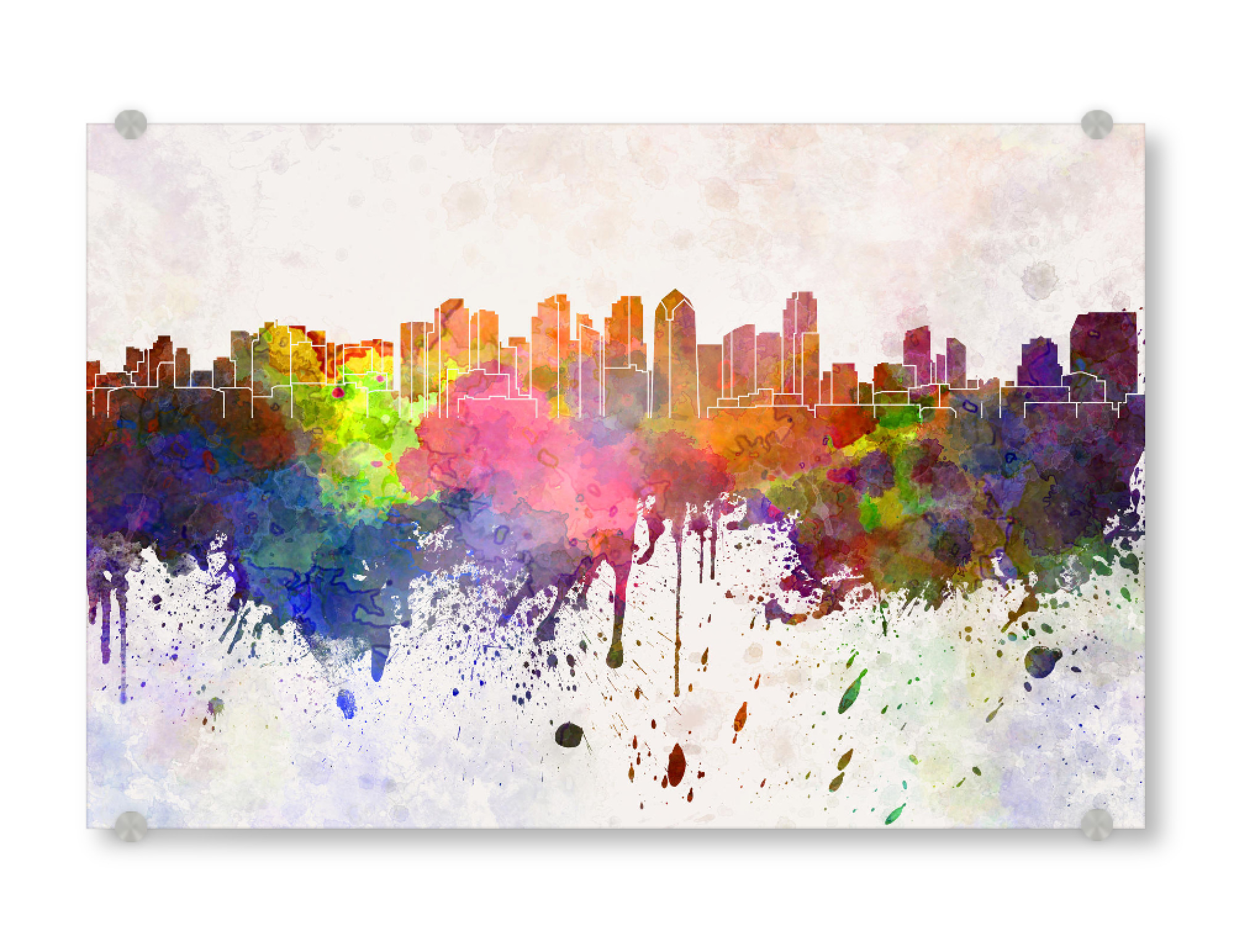 Acrylglasbild "San Diego skylin ein watercolor" artboxONE - Städte - California