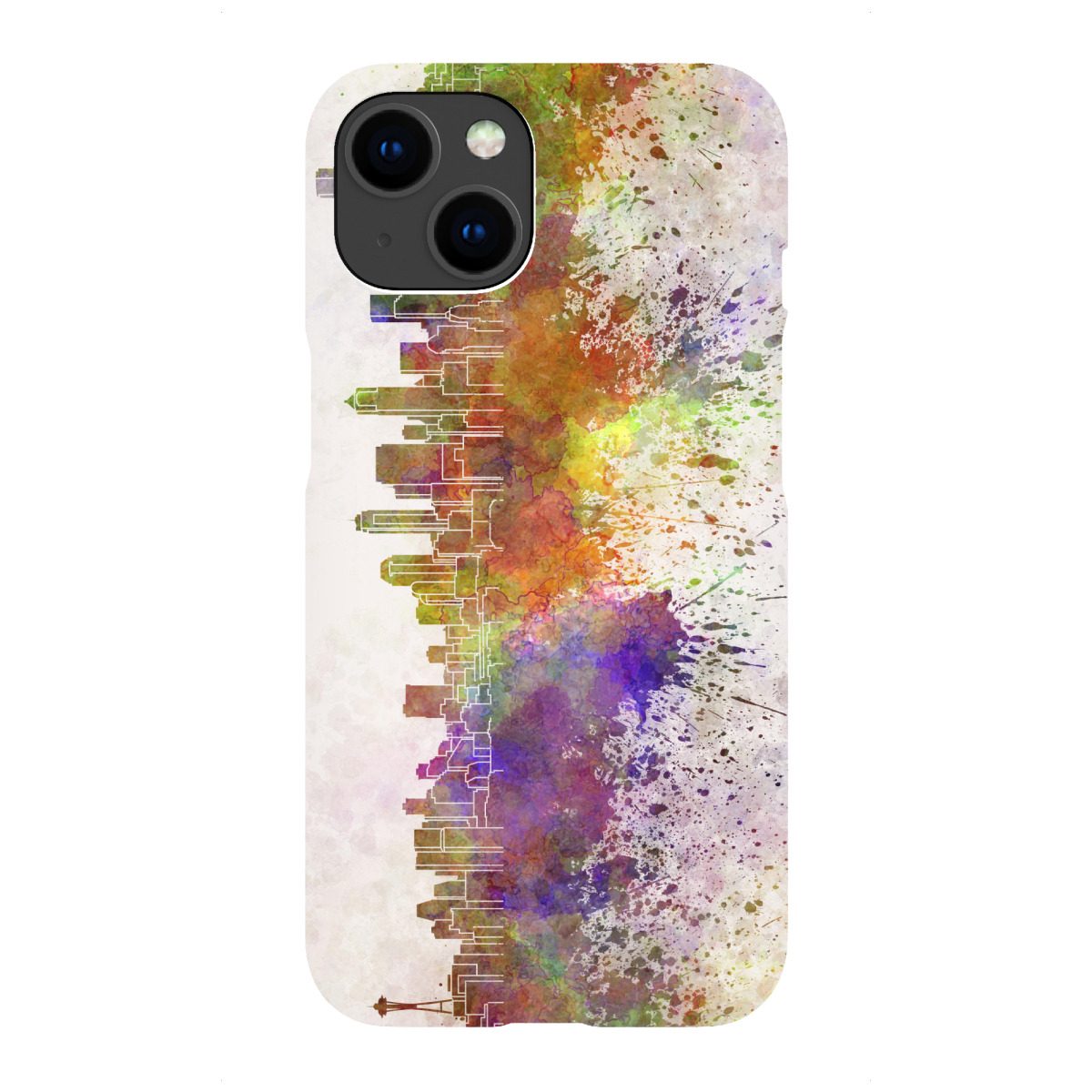 iPhone "Seattle skyline in watercolor" Premium-Case Handyhülle artboxONE
