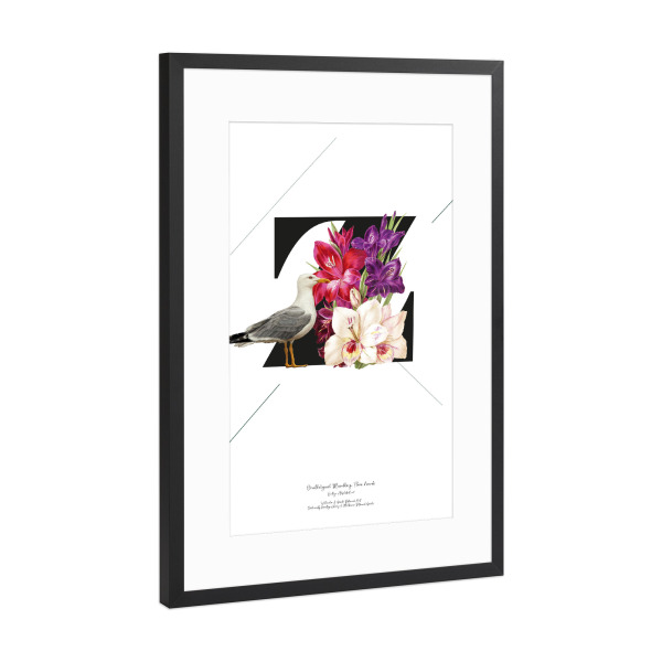 Poster mit Rahmen Schwarz (Metallic) "Botanical Alphabet-Z" artboxONE - Buchstaben,Buchstaben / Z