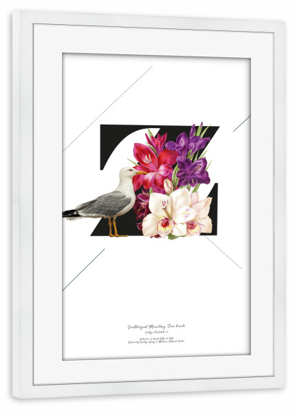 Poster mit Rahmen weiß "Botanical Alphabet-Z" artboxONE - Buchstaben,Buchstaben / Z