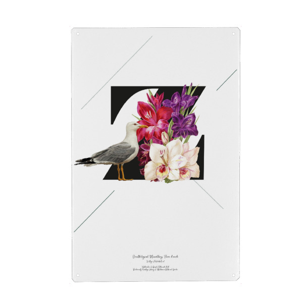 Holzbild "Botanical Alphabet-Z" artboxONE - Buchstaben,Buchstaben / Z