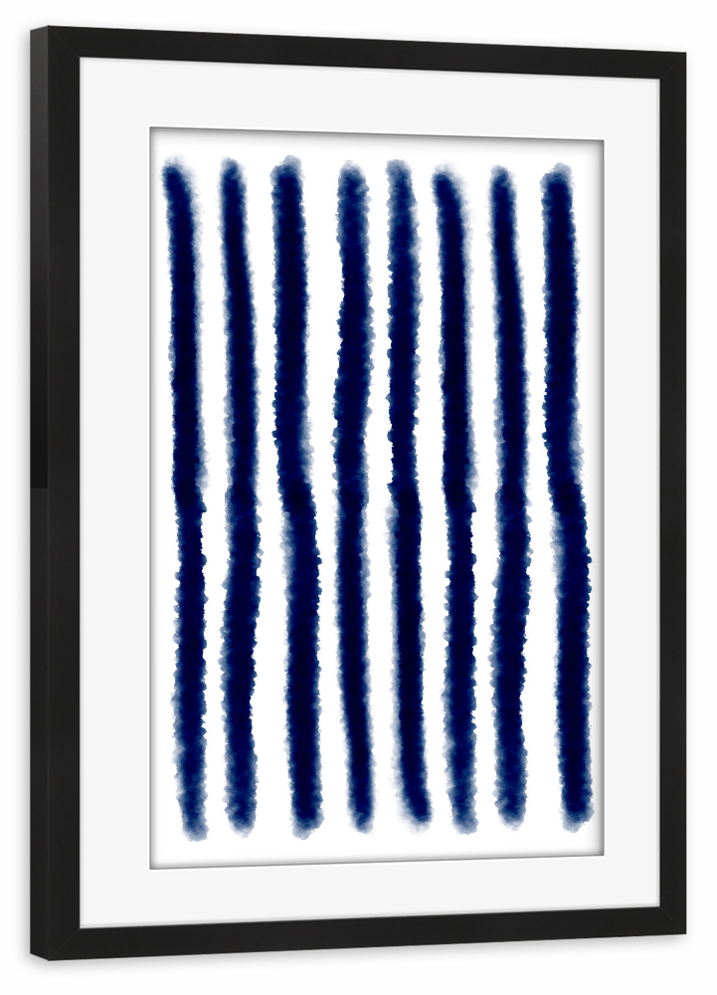 Poster mit Rahmen schwarz "Blue Stripes" artboxONE - Abstrakt - Scandi,Boho-chic,Navy blue