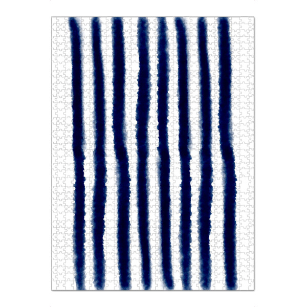 Puzzle Ravensburger "Blue Stripes" artboxONE - Abstrakt - Scandi,Boho-chic,Navy blue - Bild scandi