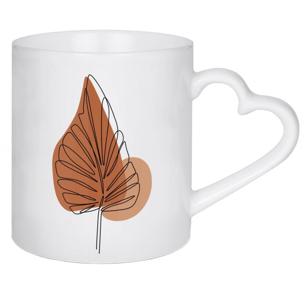 Herztasse "Abstraktes einzeiliges Blatt" artboxONE - Floral,Abstrakt