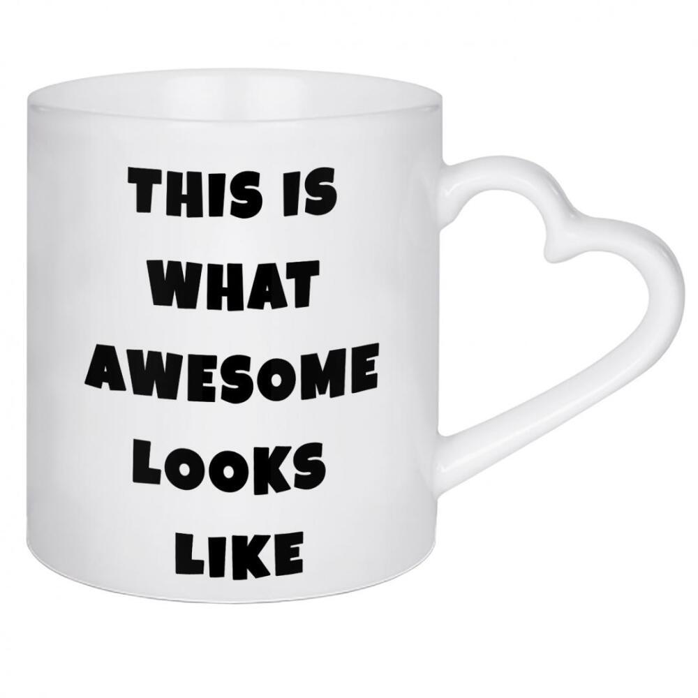 Herztasse "This is what awesome looks like" artboxONE - Typografie,Lustig