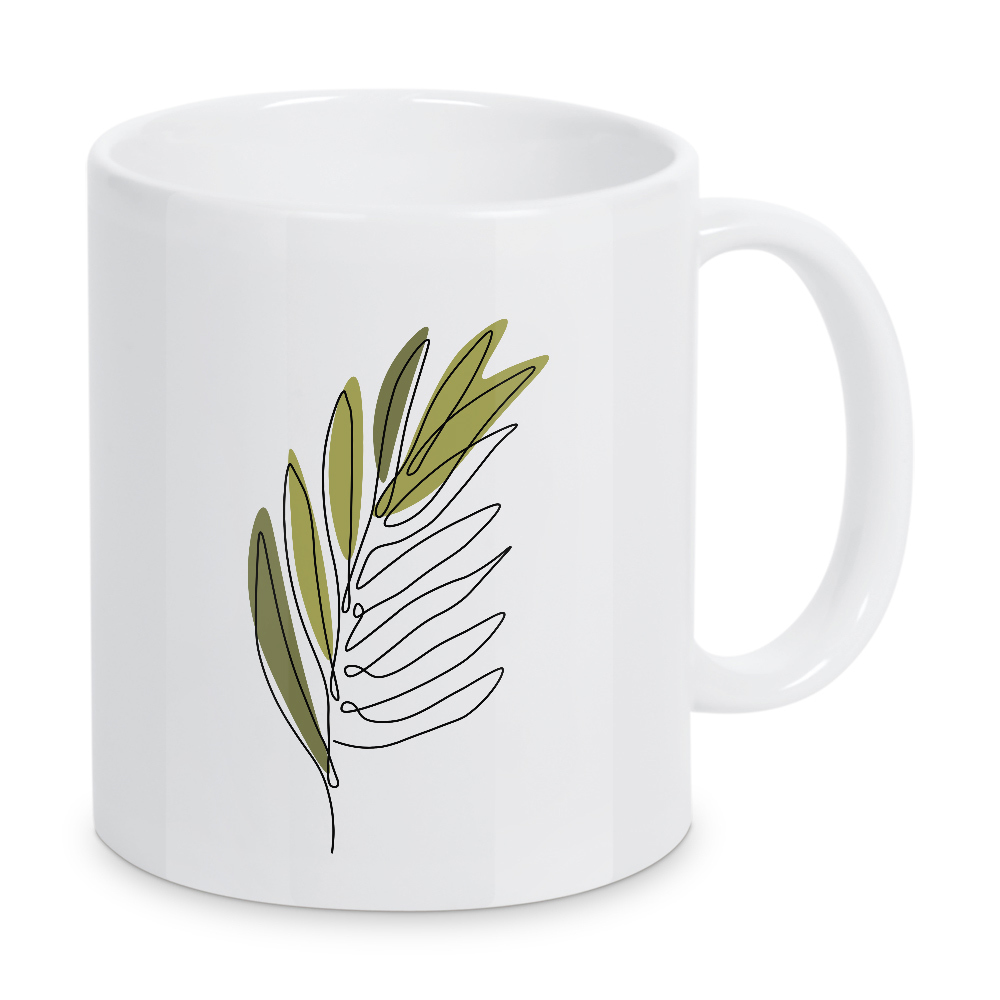 Tasse "Abstrakte einzeilige Blattpflanze" artboxONE - Floral,Abstrakt