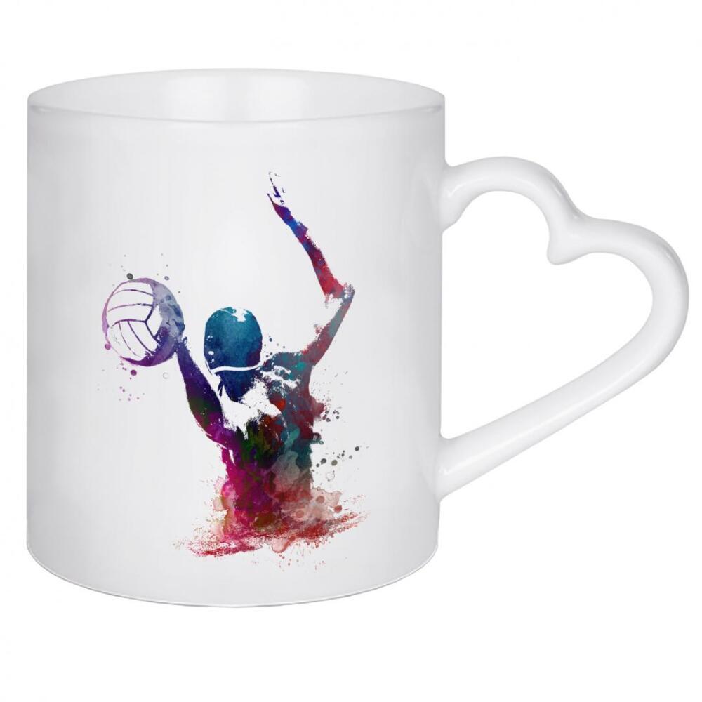 Herztasse "Wasserball Sportkunst C" artboxONE - Sport,Sport / Sommerspiele - Sport,Sport,Schwimmen,Schwimmbad,Wasser,Wasserball