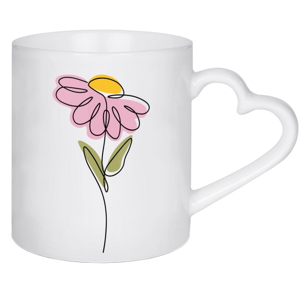 Herztasse "Abstrakte einzeilige Blume" artboxONE - Floral,Abstrakt