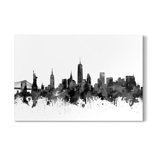New york skyline watercolor black