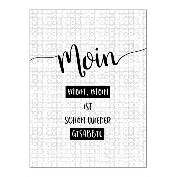 Puzzle Ravensburger "Plattdeutsch MOIN, MOIN" artboxONE - Typografie,Schwarzweiß - Dialekt,Spruch,Moin - Bild dialekt