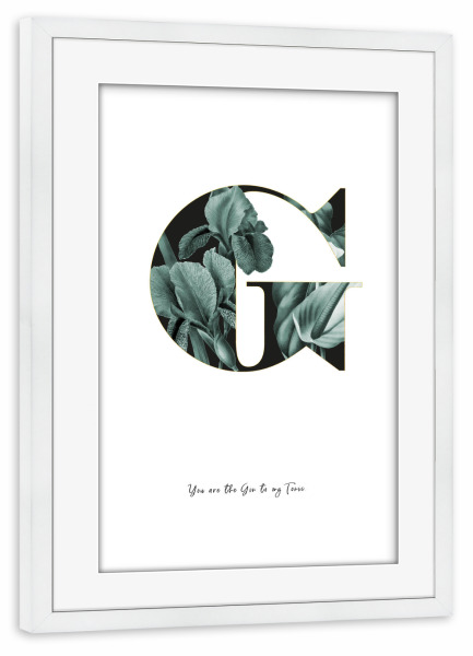 Poster mit Rahmen weiß "Floral Alphabet-G" artboxONE - Buchstaben,Buchstaben / G