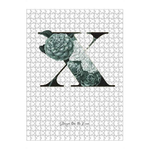 Puzzle Ravensburger "Floral Alphabet-X" artboxONE - Typografie,Schwarzweiß,Buchstaben,Buchstaben / X