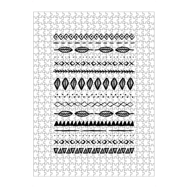 Puzzle Ravensburger "Boho Mixed Motif" artboxONE - Abstrakt,Schwarzweiß - Feather,Geometric,Ethno - Bild feather