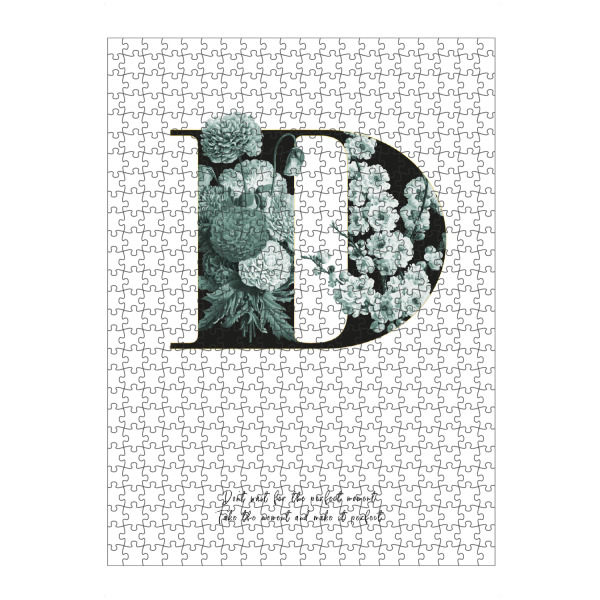 Puzzle Ravensburger "Floral Alphabet-D" artboxONE - Schwarzweiß,Buchstaben,Buchstaben / D