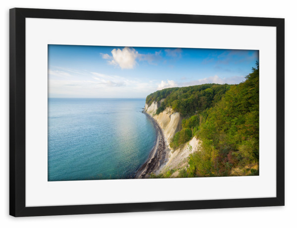 Poster mit Rahmen schwarz "Kreideküste auf Insel Rügen" artboxONE - Natur - Rügen,Kreideküste,Deutschland,Meer,Ostsee