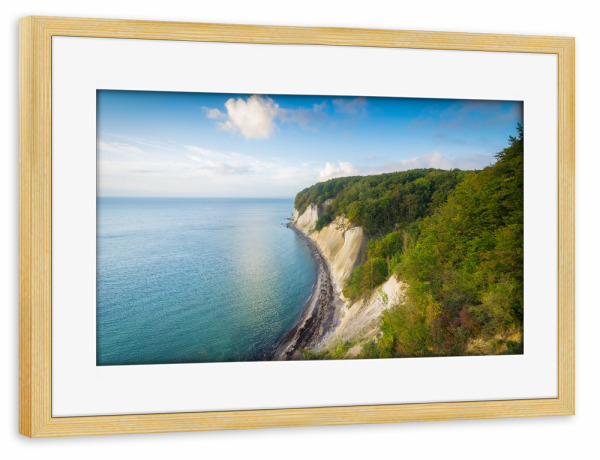 Poster mit Rahmen kiefer "Kreideküste auf Insel Rügen" artboxONE - Natur - Rügen,Kreideküste,Deutschland,Meer,Ostsee