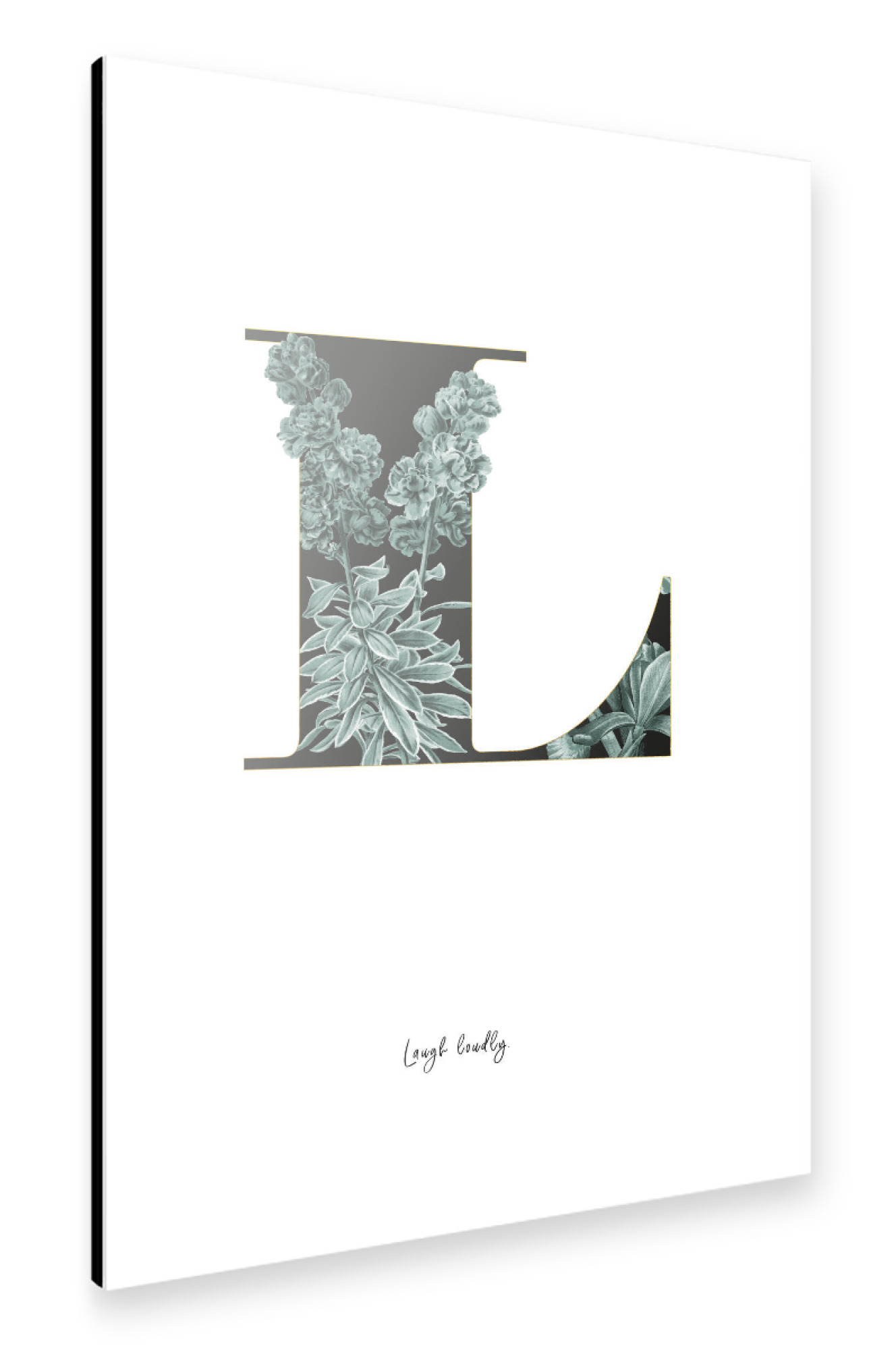 Alu-Dibond "Floral Alphabet-L" 75x50 cm artboxONE
