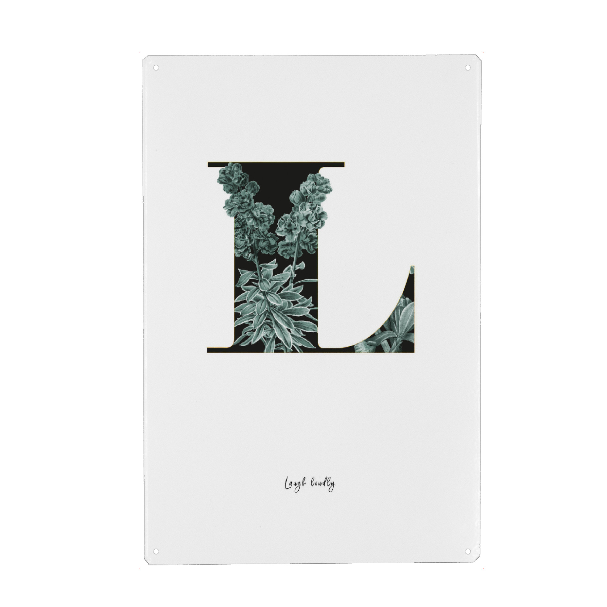 Metall Poster "Floral Alphabet-L" artboxONE - Buchstaben,Buchstaben / L