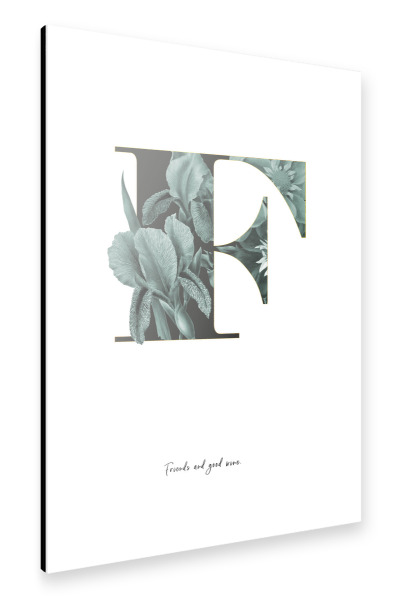 Alu-Dibond "Floral Alphabet-F" 30x20 cm artboxONE