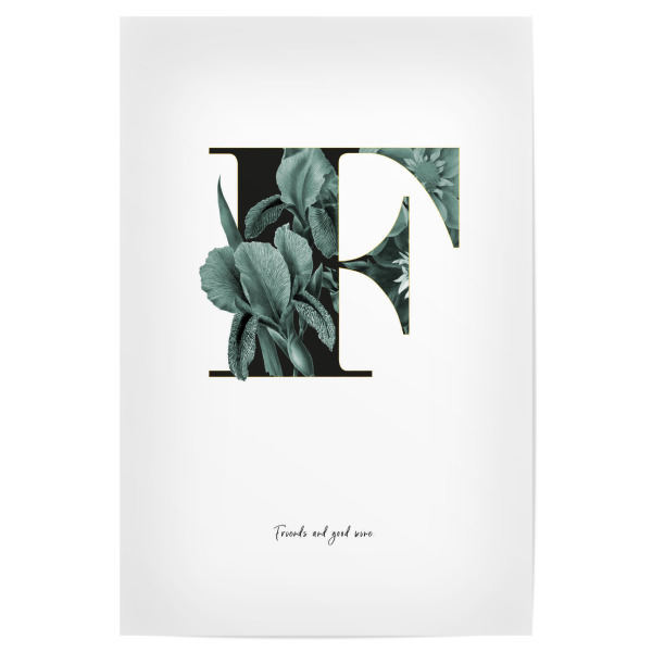 Poster "Floral Alphabet-F" artboxONE - Buchstaben,Buchstaben / F