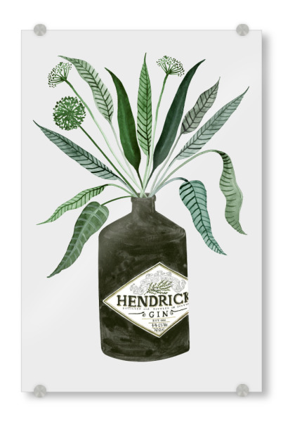 Acrylglasbild "Ginspiration" artboxONE - Essen & Trinken / Alkohol - Gin,Blätter,Leaves,Alcohol,Alkohol,Plant,Pflanze
