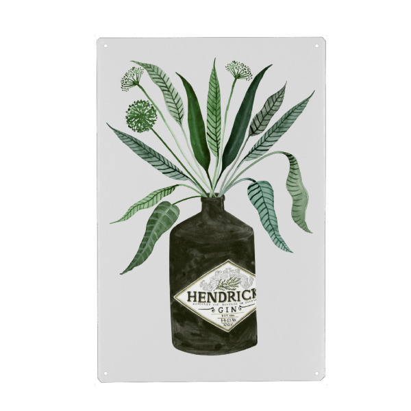 Holzbild "Ginspiration" artboxONE - Essen & Trinken / Alkohol - Gin,Blätter,Leaves,Alcohol,Alkohol,Plant,Pflanze