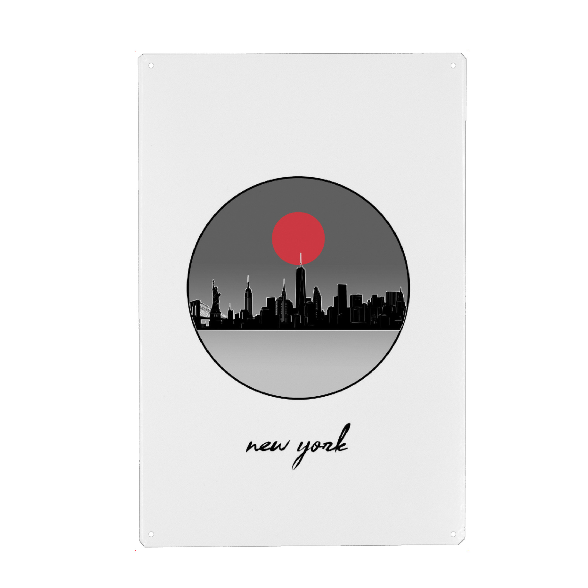 Metall Poster "New york skyline minimal" artboxONE - Städte - New york - Blechschild