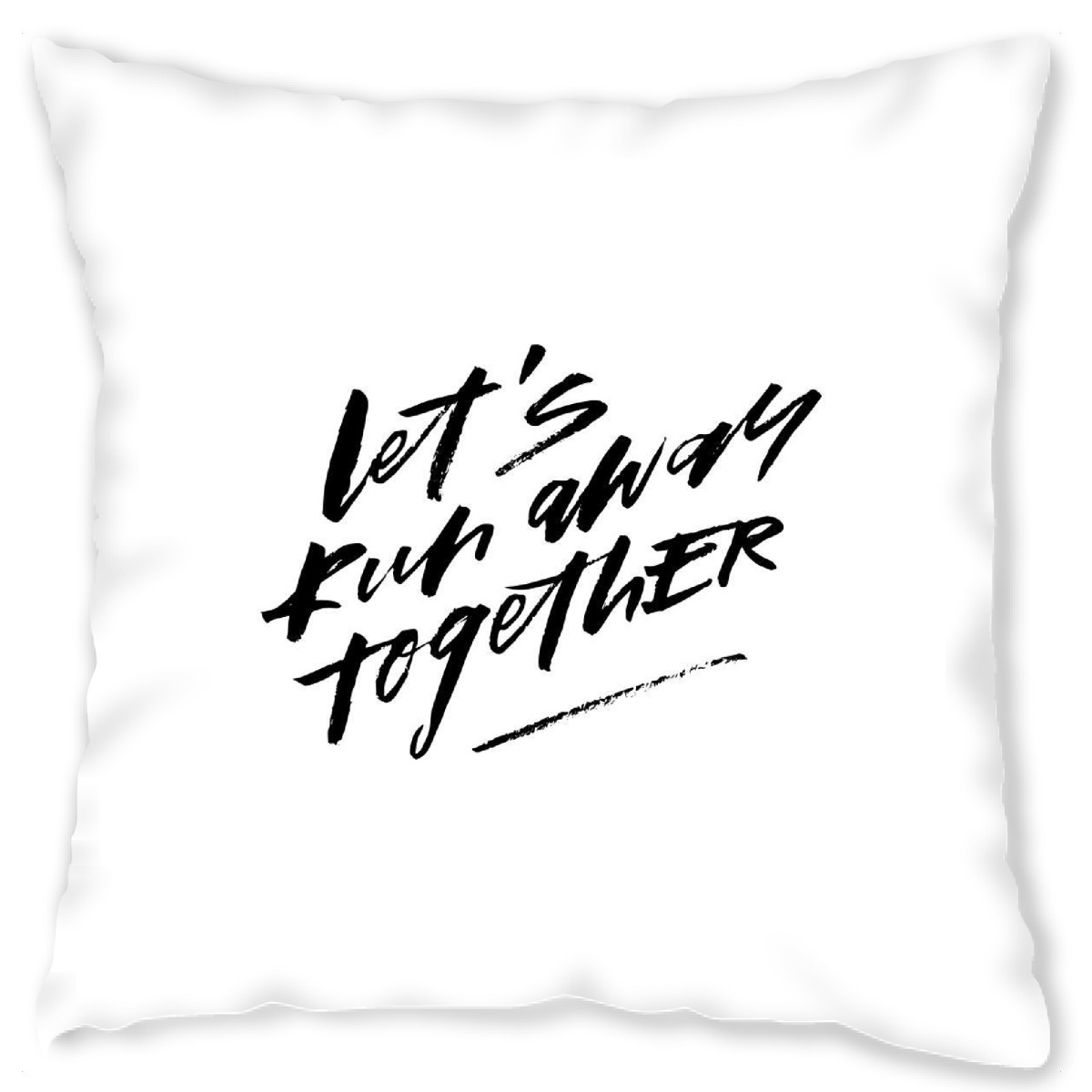 Design-Kissen "Let's Run Away Together Love Quote" artboxONE - Typografie,Schwarzweiߟ - Adventure,Travel
