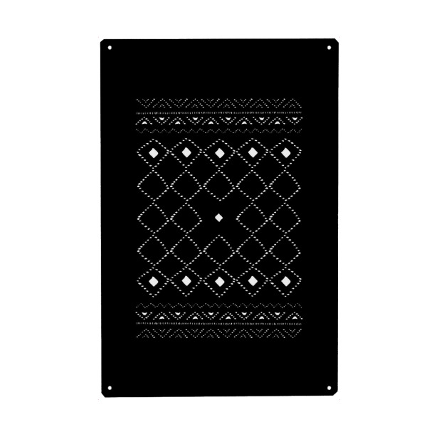 Holzbild "Ethno Geometry black" artboxONE - Abstrakt,Schwarzweiß - Boho,Ethnic,Monochromatic