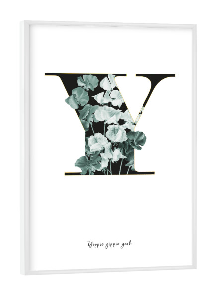 Poster mit weißem Rahmen "Floral Alphabet-Y" artboxONE - Buchstaben,Buchstaben / Y