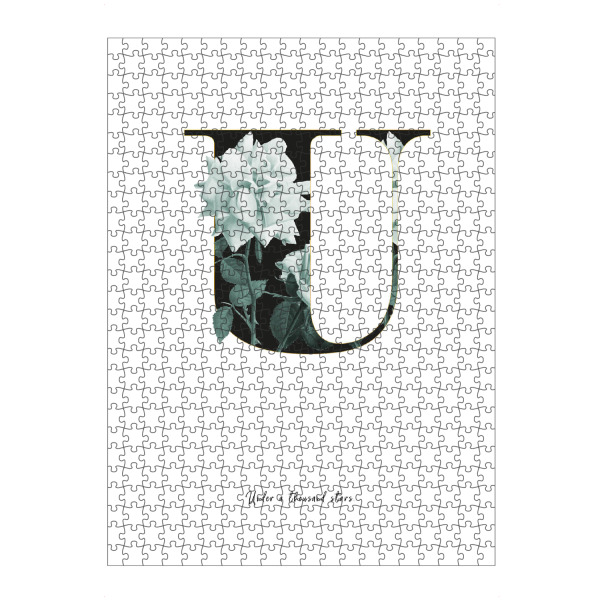 artboxONE Puzzle "Floral Alphabet-U" artboxONE - Typografie,Schwarzweiß,Buchstaben,Buchstaben / U