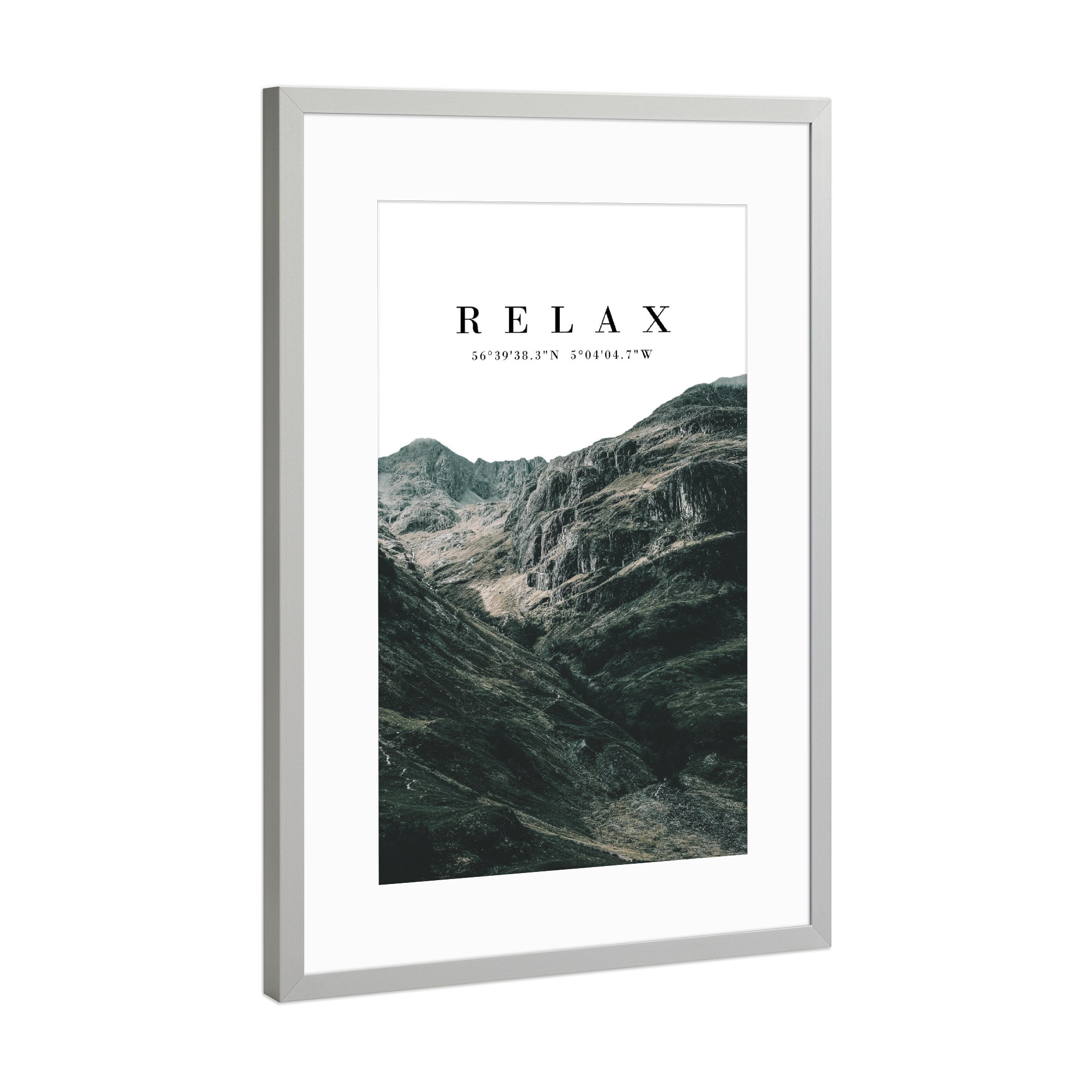 Poster mit Rahmen Silber "Relaxing green" artboxONE - Natur - Forest,Hills,Mountain,Vacation,Summer