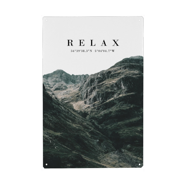 Metall Poster "Relaxing green" artboxONE - Natur - Forest,Hills,Mountain,Vacation,Summer - Blechschild