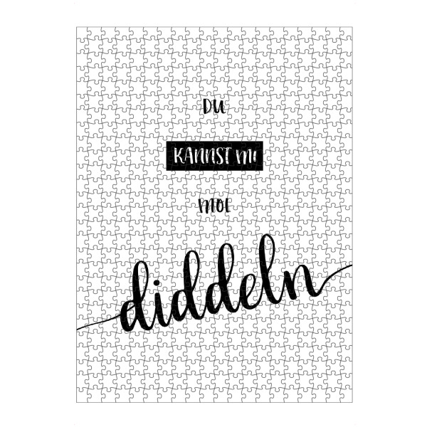 artboxONE Puzzle "Plattdeutsch DIDDELN" artboxONE - Typografie,Schwarzweiß - Dialekt - Bild dialekt