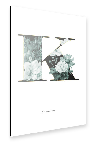 Alu-Dibond "Floral Alphabet-K" 30x20 cm artboxONE