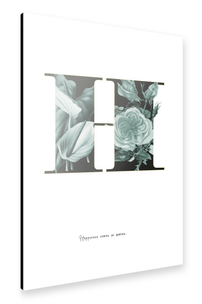 Alu-Dibond "Floral Alphabet-H" 30x20 cm artboxONE